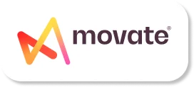 Logo of "movate" with a colorful stylized M on a white background.